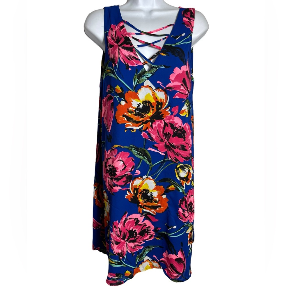 Soprano Dress size XL blue and pink floral‎ summer dress 💙🩷💙